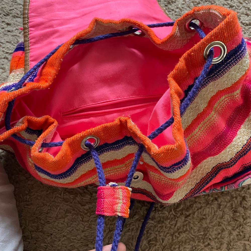 Pink Hippie Drawstring Backpack - image 4
